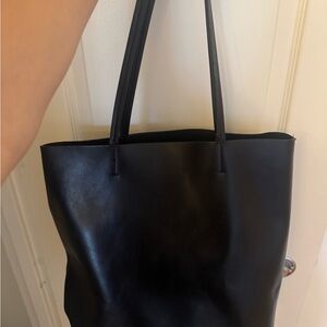 Elegant Black Leather Tote Bag
